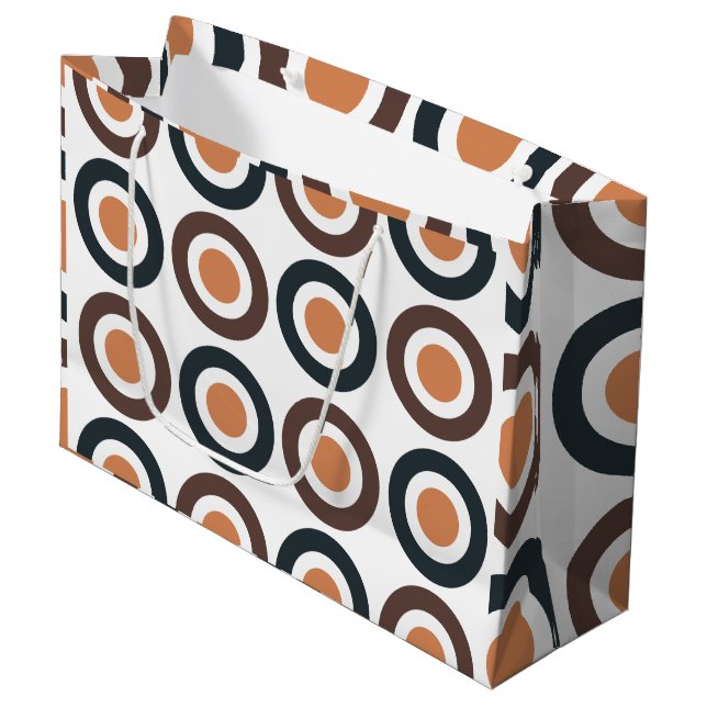Colourful Concentric Circles Birthday Large Gift Bag (Front Angled)