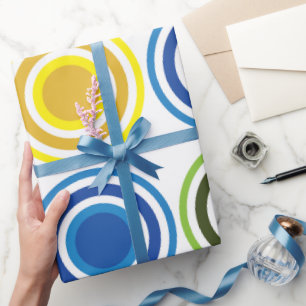 Colourful Concentric Circles Birthday Wrapping Paper