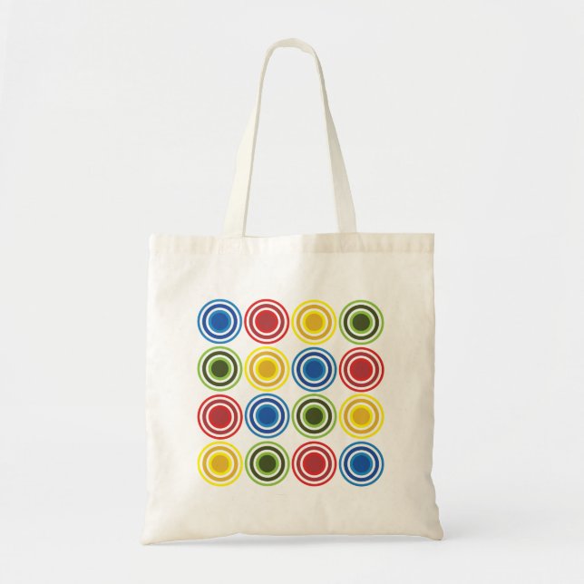 Colourful Concentric Circles Geometric Tote Bag (Front)