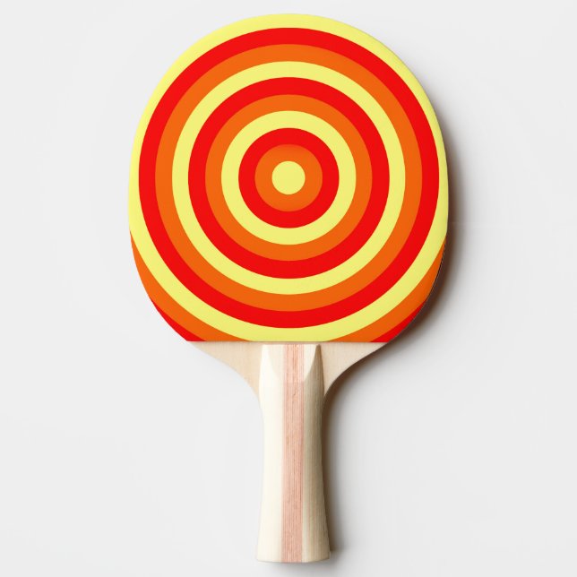 Colourful Concentric Circles Ping Pong Bat Paddle (Back)