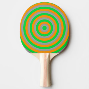 Colourful Concentric Circles Ping Pong Bat Paddle