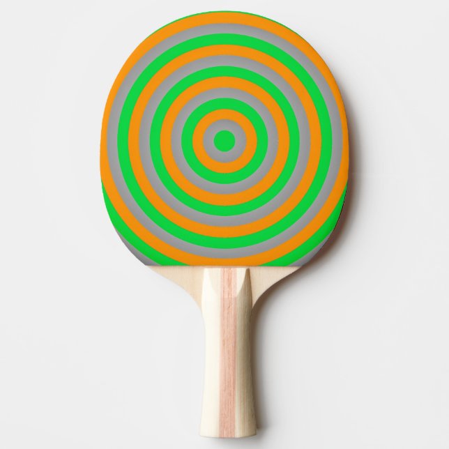 Colourful Concentric Circles Ping Pong Bat Paddle (Front)