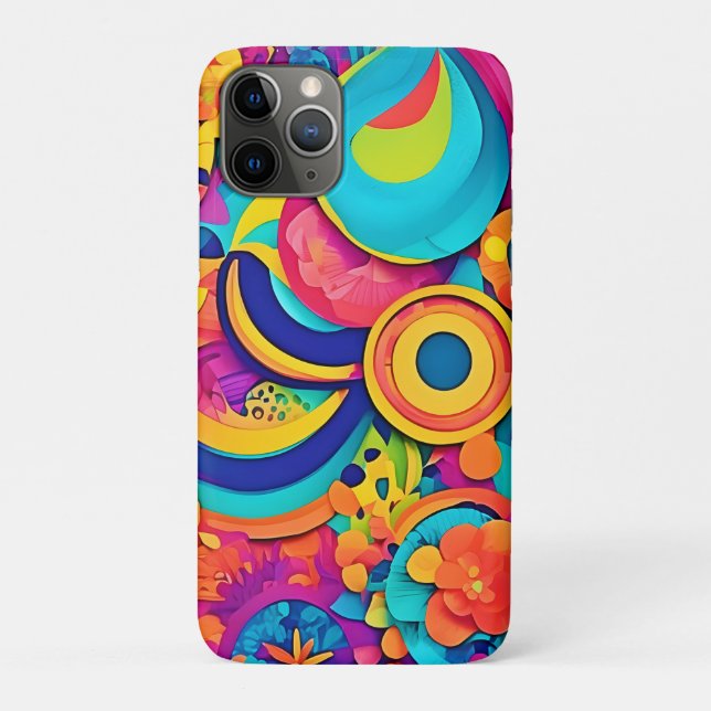  Colourful Concentric Patterns Case-Mate iPhone Case (Back)