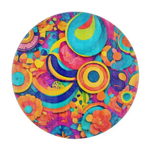 Colourful Concentric Patterns Cutting Board