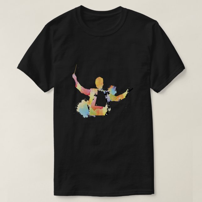 Colourful Conductor Orchestra Musician Music Gift T-Shirt (Design Front)