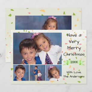 Colourful Confetti 4/5 Photos - 3x5 Christmas Card