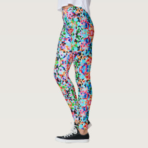 Colourful Confetti Abstract Mosaic Pattern Neck Ti Leggings