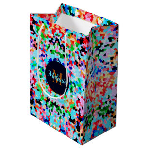 Colourful Confetti Abstract Mosaic Pattern Neck Ti Medium Gift Bag