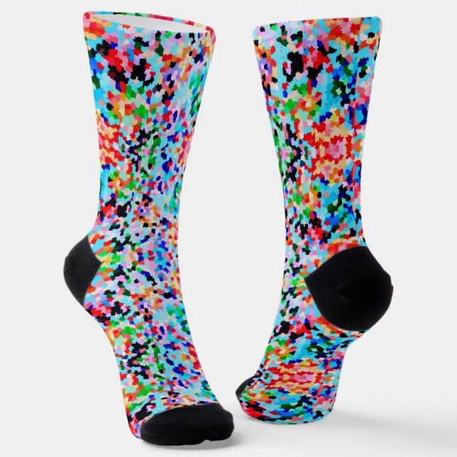 Colourful Confetti Abstract Mosaic Pattern Neck Ti Socks (Angled)