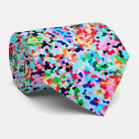 Colourful Confetti Abstract Mosaic Pattern Neck Ti