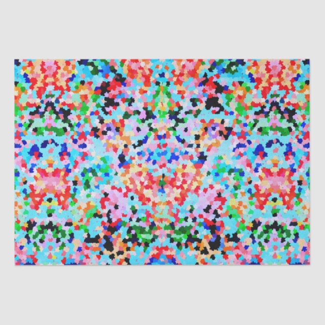 Colourful Confetti Abstract Mosaic Pattern Neck Ti Tissue Paper (Front)