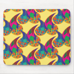Colourful confetti abstract Paisley Rainbow drops Mouse Mat