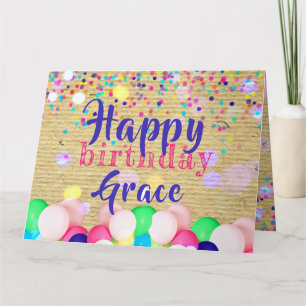 Colourful Confetti And Balloons Happy Birthday  Card