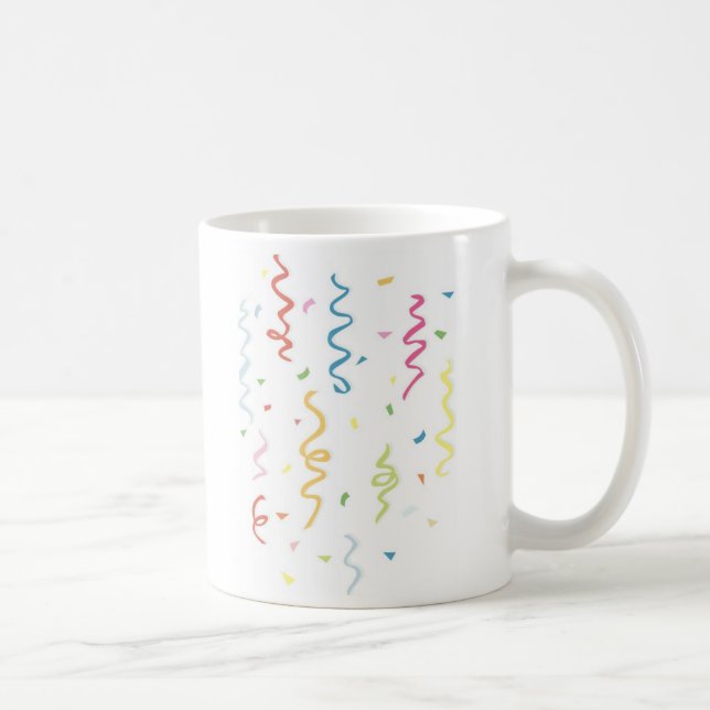 Colourful Confetti and Streamers Coffee Mug (Right)