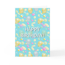 Colourful Confetti & Balloons Birthday Card