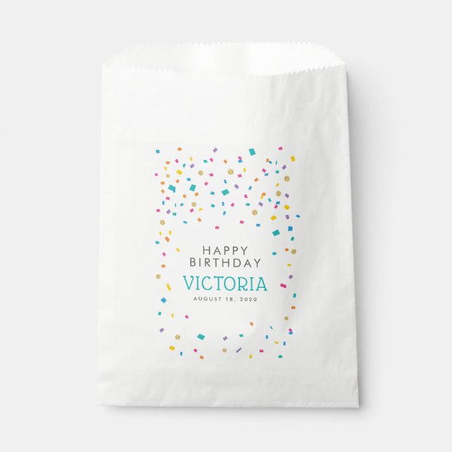 Colourful Confetti Birthday Party Favours Favour Bags (Front)