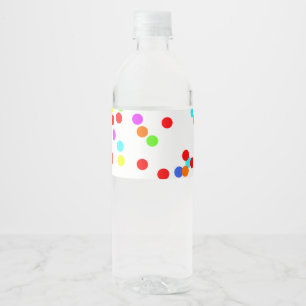 Colourful Confetti Birthday Water Bottle Label