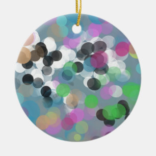 Colourful Confetti Bokeh Dots Ceramic Tree Decoration