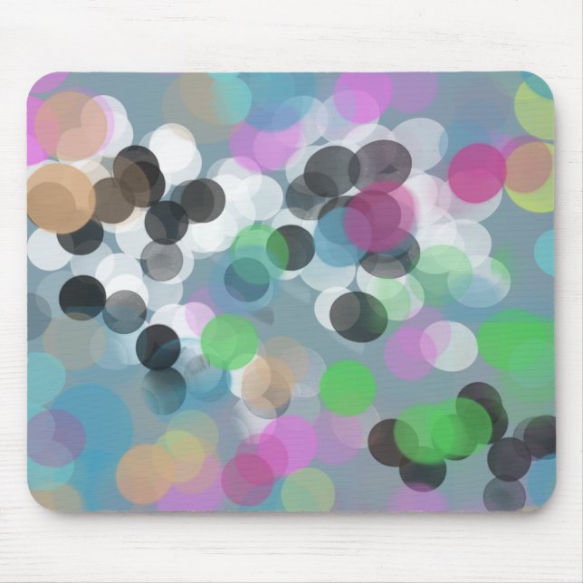 Colourful Confetti Bokeh Dots Mouse Mat (Front)