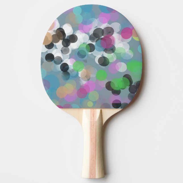 Colourful Confetti Bokeh Dots Ping Pong Paddle (Front)