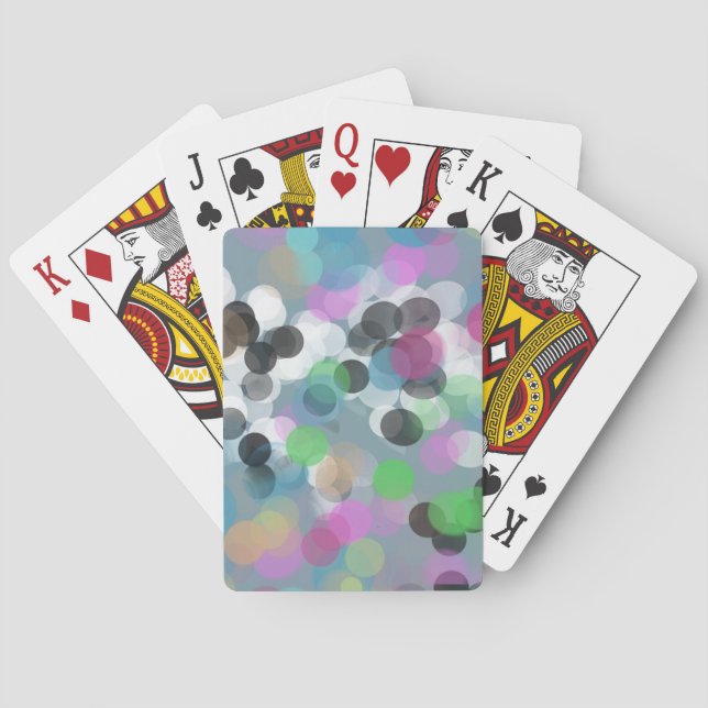 Colourful Confetti Bokeh Dots Playing Cards (Back)
