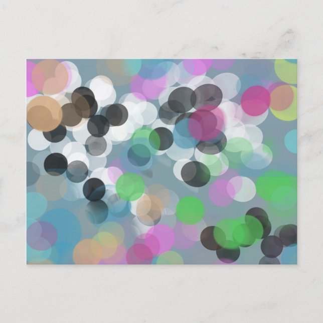 Colourful Confetti Bokeh Dots Postcard (Front)