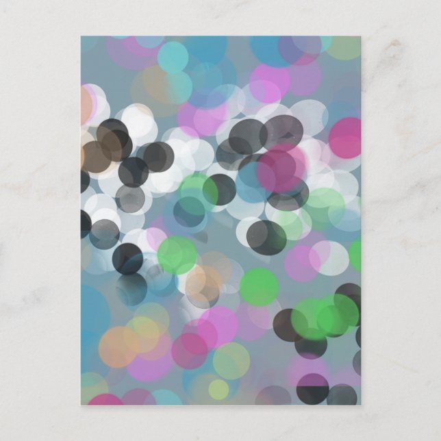 Colourful Confetti Bokeh Dots Postcard (Front)