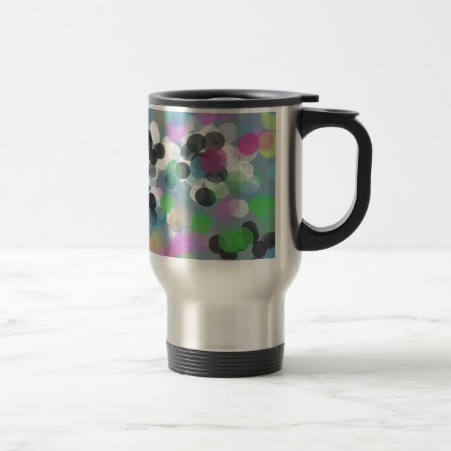 Colourful Confetti Bokeh Dots Travel Mug (Right)