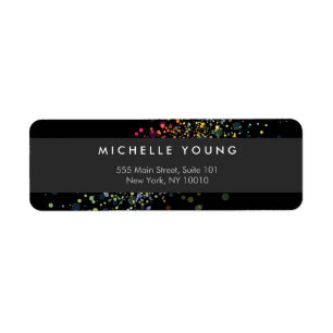 Colourful Confetti Bokeh on Black Modern