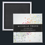 Colourful Confetti Bokeh on Grey Modern Magnet<br><div class="desc">Coordinates with the Colourful Confetti Bokeh on Grey Modern Business Card by 1201AM. A rainbow-hued splash of colourful confetti dots create an intriguing backdrop on this personalised magnet. Your name or business name is simply styled in the centre on a solid black strip. Great to use for promotional pieces or...</div>