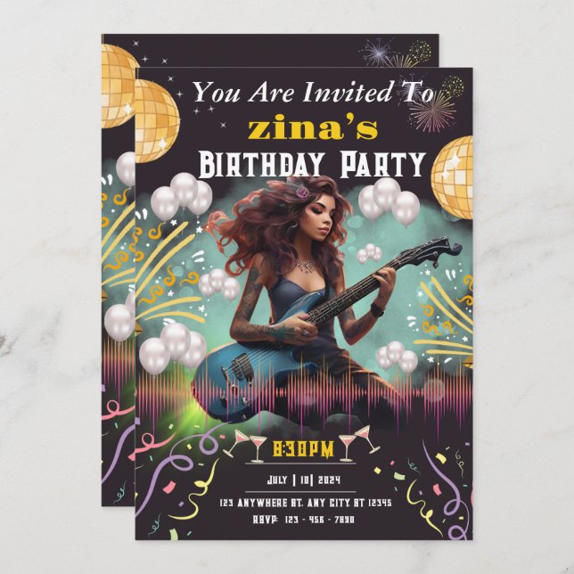 Colourful Confetti Celebration Birthday Invitation (Front/Back)