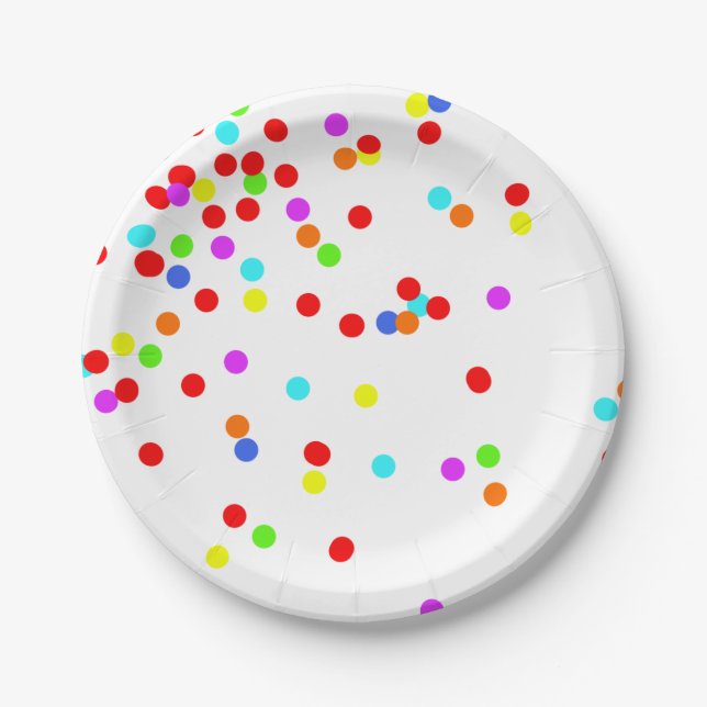 Colourful Confetti Children’s Birthday Party Paper Plate (Front)