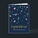 Colourful Confetti Congratulations Greeting Card<br><div class="desc">This arty greeting card design features colourful hand-painted confetti with modern script text "Congratulations!".
You can personalise the text and use it for any occassions(wedding,  birthday,  graduations,  etc). More art products are available in my shop byeunmee</div>