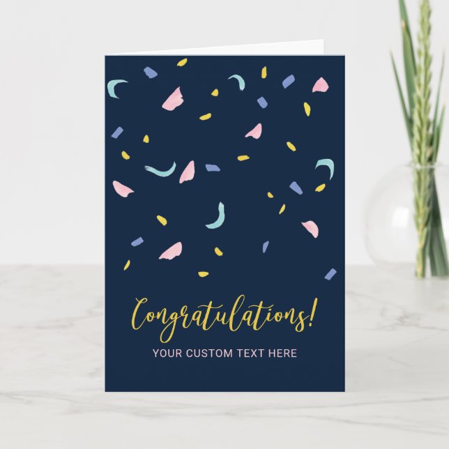 Colourful Confetti Congratulations Greeting Card (Front)