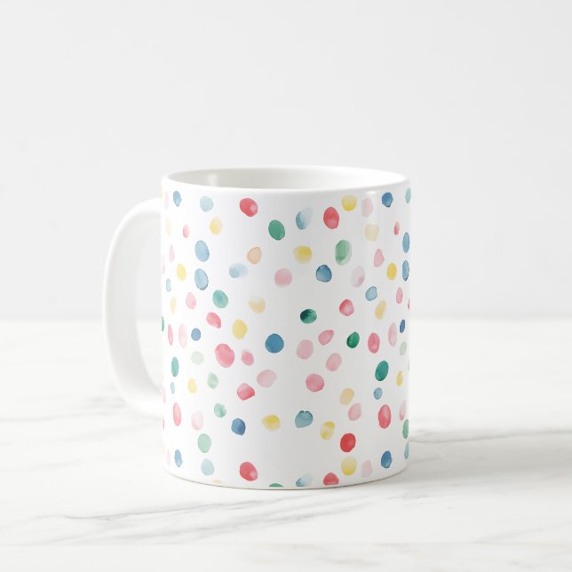 Colourful Confetti Dots Coffee Mug (Front Left)