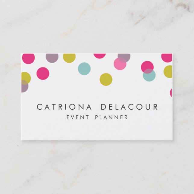 Colourful Confetti Dots Modern Business Card (Front)