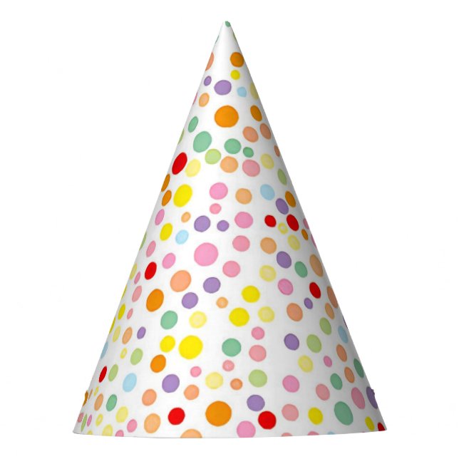 Colourful Confetti Dots Party Hat (Front)