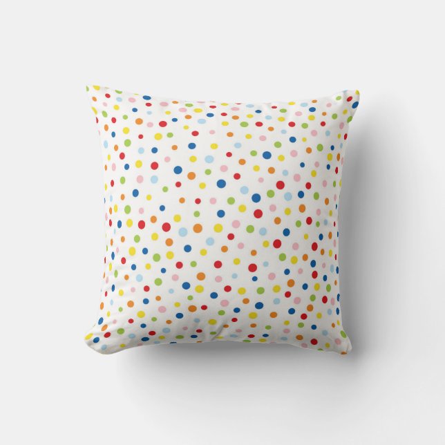 Colourful Confetti Dots Throw Pillow (Front)