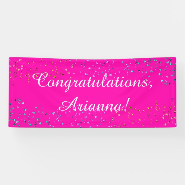 Colourful Confetti Elegant Congratulations Hot Pin Banner (Horizontal)