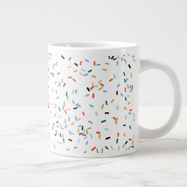 Colourful Confetti Fall Pattern Large Coffee Mug (Right)