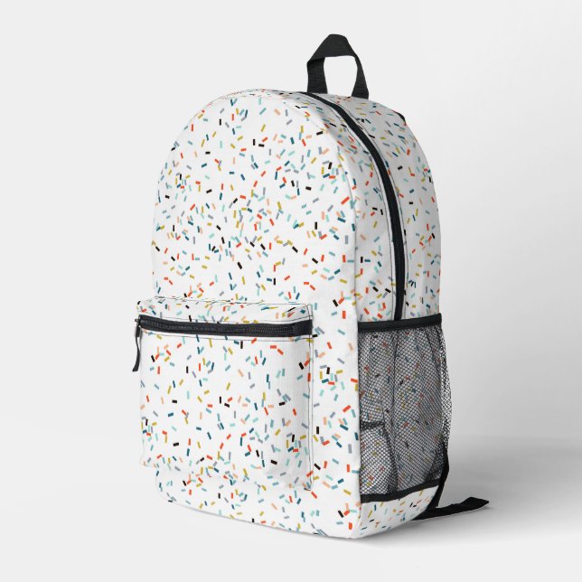 Colourful Confetti Fall Pattern Printed Backpack (Back Corner Right)