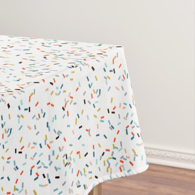Colourful Confetti Fall Pattern Tablecloth (In Situ)