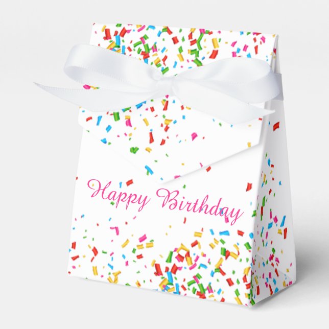 Colourful confetti favour box (Front Side)