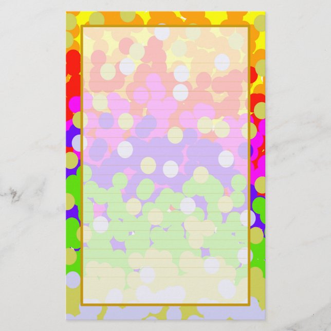 Colourful Confetti Fine Lined Stationery (Front)