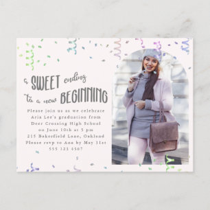 Colourful Confetti Graduation Party Invitation