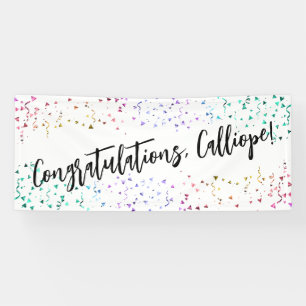 Colourful Confetti Handwriting Congratulations Banner