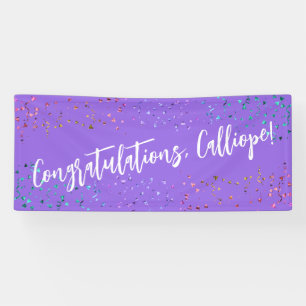 Colourful Confetti Handwriting Congratulations Banner
