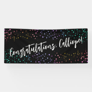 Colourful Confetti Handwriting Congratulations Banner
