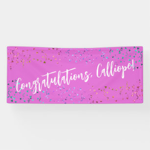 Colourful Confetti Handwriting Congratulations Banner
