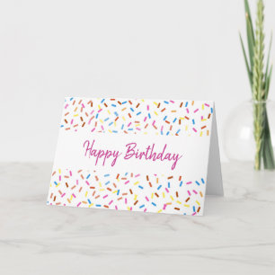 Colourful Confetti Happy Birthday Blank  Card
